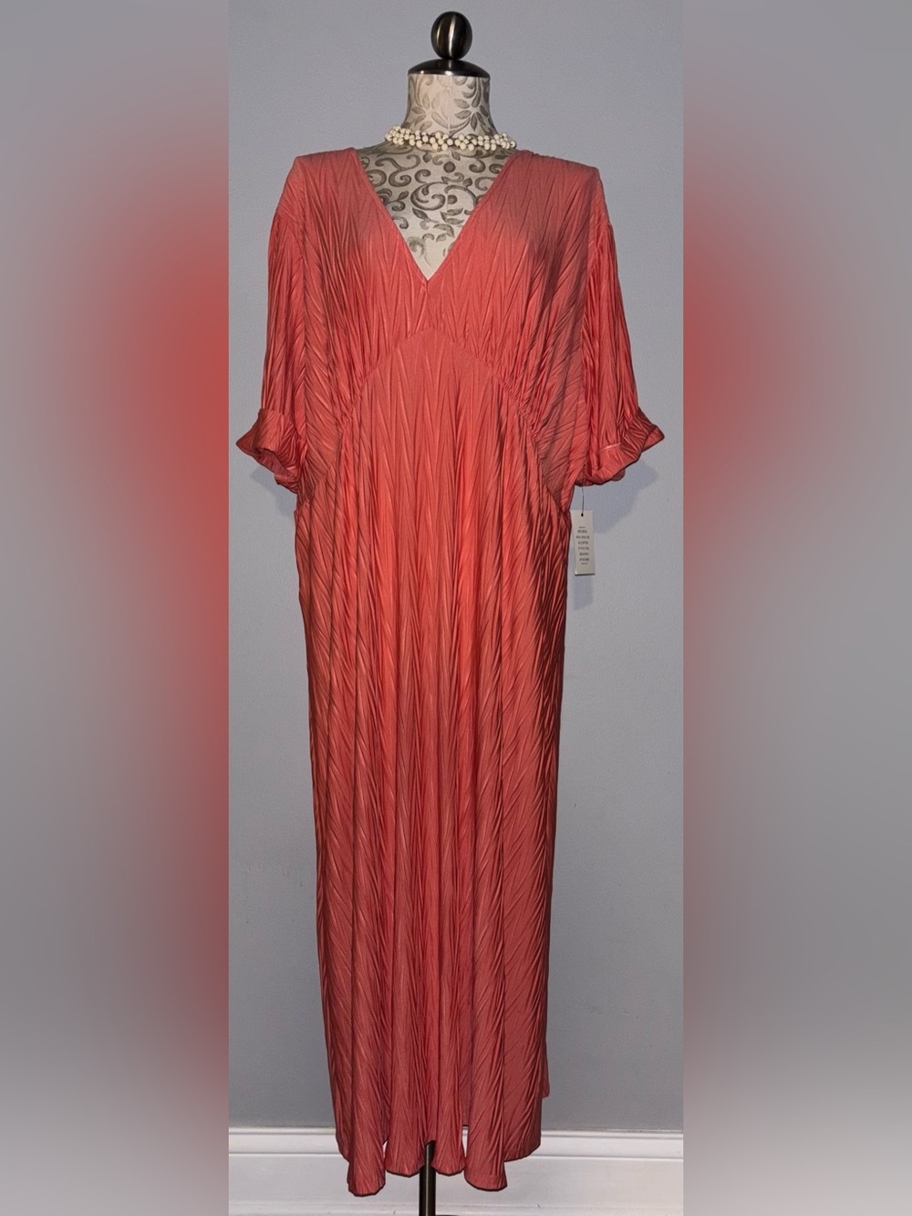 🆕 Eloquii Coral Pleated Dress Size 22.  #A
